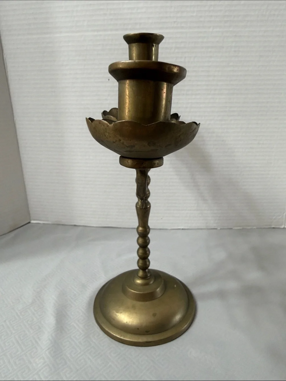 Vintage MCM Brass 5 Arm Candle Holder Candelabra Old World Boho Stamped Korea